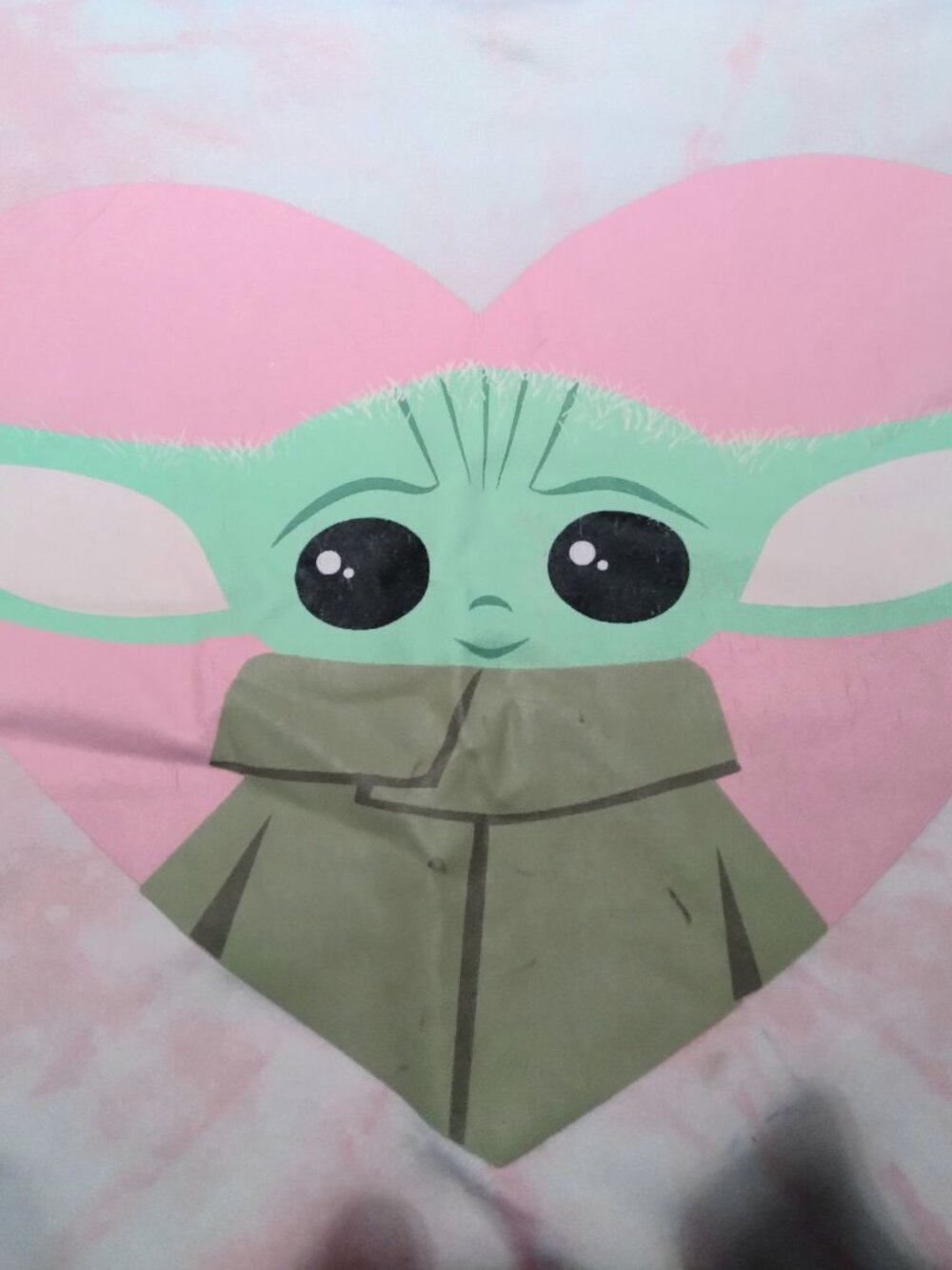 Baby Yoda heart pink tye-dye shirt girls 4